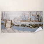 Claude Monet - The Magpie Beach Towel<br><div class="desc">The Magpie / La Pie - Claude Monet,  Oil on Canvas, 1868-1869</div>