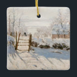Claude Monet - The Magpie Ceramic Ornament<br><div class="desc">The Magpie / La Pie - Claude Monet,  Oil on Canvas, 1868-1869</div>