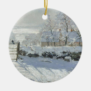 Claude Monet - The Magpie Classic painting Ceramic Ornament