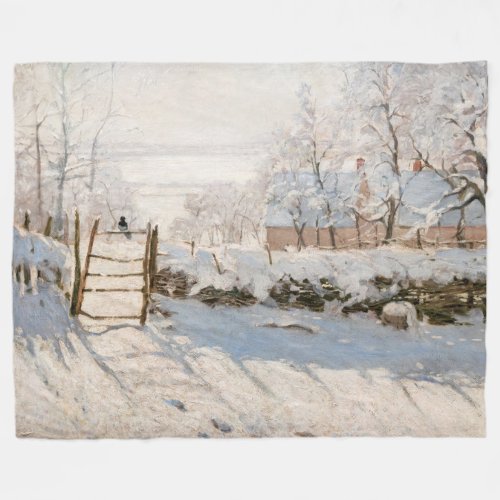 Claude Monet _ The Magpie Fleece Blanket