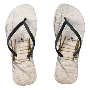 Claude Monet - The Magpie Flip Flops