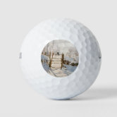 A frozen ice palace pattern. golf balls