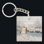 Claude Monet - The Magpie Keychain<br><div class="desc">The Magpie / La Pie - Claude Monet,  Oil on Canvas, 1868-1869</div>