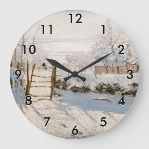 Claude Monet - The Magpie Large Clock