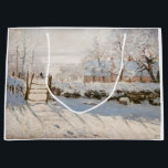 Claude Monet - The Magpie Large Gift Bag<br><div class="desc">The Magpie / La Pie - Claude Monet,  Oil on Canvas, 1868-1869</div>