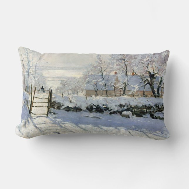 Claude Monet The Magpie Lumbar Pillow (Front)