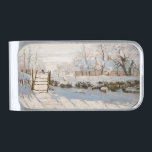 Claude Monet - The Magpie Silver Finish Money Clip<br><div class="desc">The Magpie / La Pie - Claude Monet,  Oil on Canvas, 1868-1869</div>