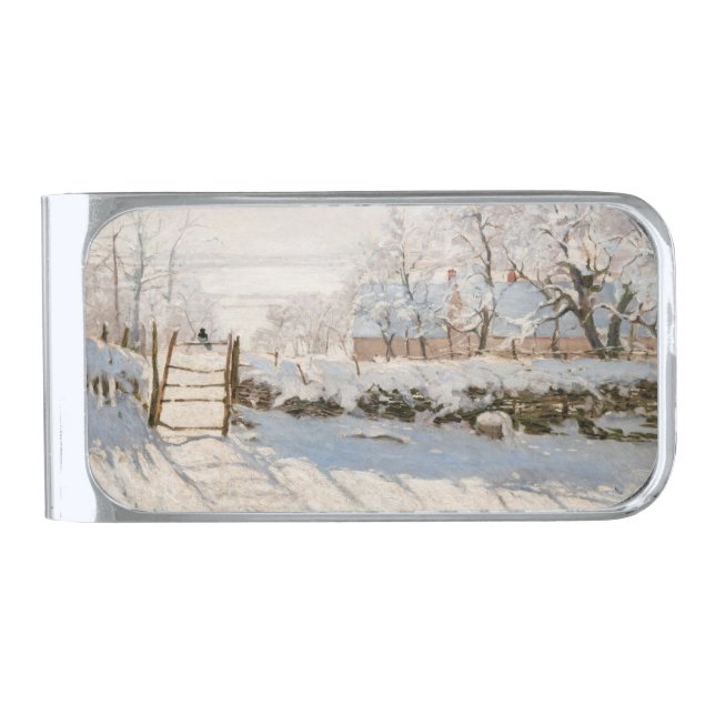 Claude Monet - The Magpie Silver Finish Money Clip (Front)