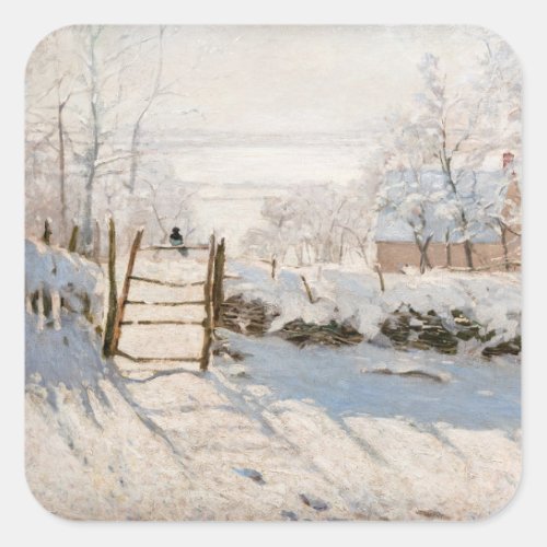 Claude Monet _ The Magpie Square Sticker