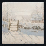 Claude Monet - The Magpie Stone Coaster<br><div class="desc">The Magpie / La Pie - Claude Monet,  Oil on Canvas, 1868-1869</div>
