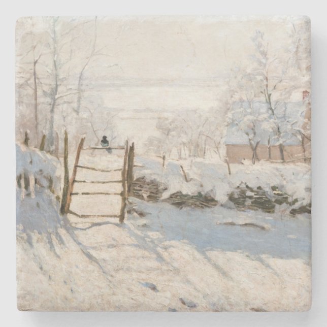 Claude Monet - The Magpie Stone Coaster (Front)