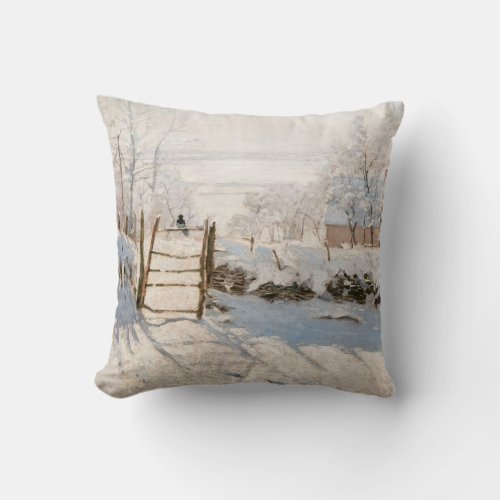 Claude Monet _ The Magpie Throw Pillow