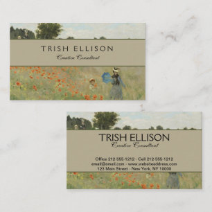 Claude Monet The Poppy Field near Argenteuil Art Business Card
