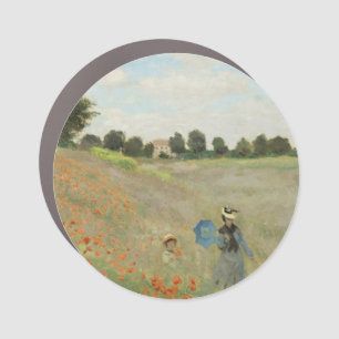 Claude Monet The Poppy Field near Argenteuil Art Car Magnet