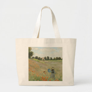 Claude Monet The Poppy Field near Argenteuil Art Large Tote Bag