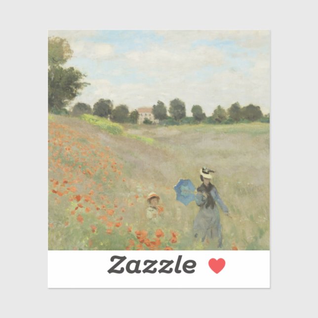 Claude Monet The Poppy Field near Argenteuil Art Sticker (Sheet)