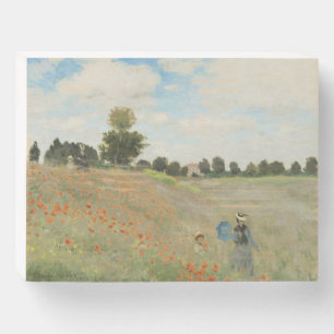 Claude Monet The Poppy Field near Argenteuil Art Wooden Box Sign