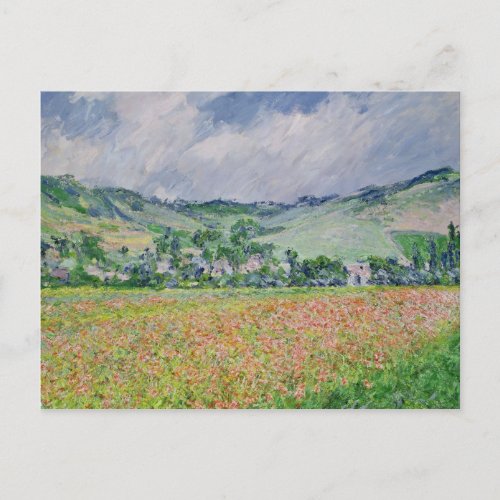 Claude Monet  The Poppy Field near Giverny 1885 Postcard