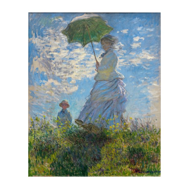 Claude Monet - The Promenade, Woman with a Parasol Acrylic Print (Front)