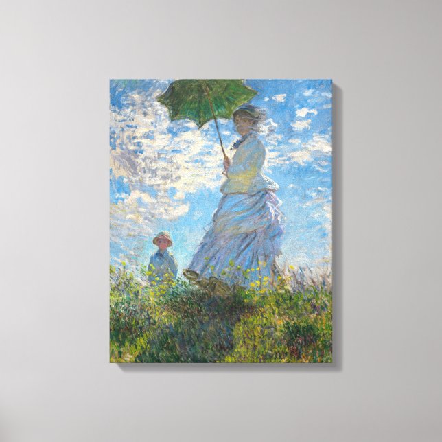 Claude Monet - The Promenade, Woman with a Parasol Canvas Print (Front)