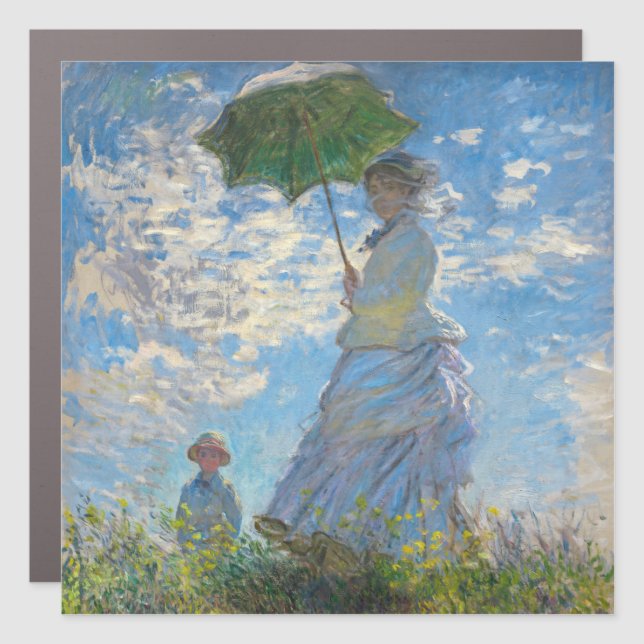 Claude Monet - The Promenade, Woman with a Parasol Car Magnet (Front)