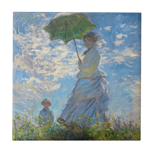 Claude Monet - The Promenade, Woman with a Parasol Ceramic Tile (Front)