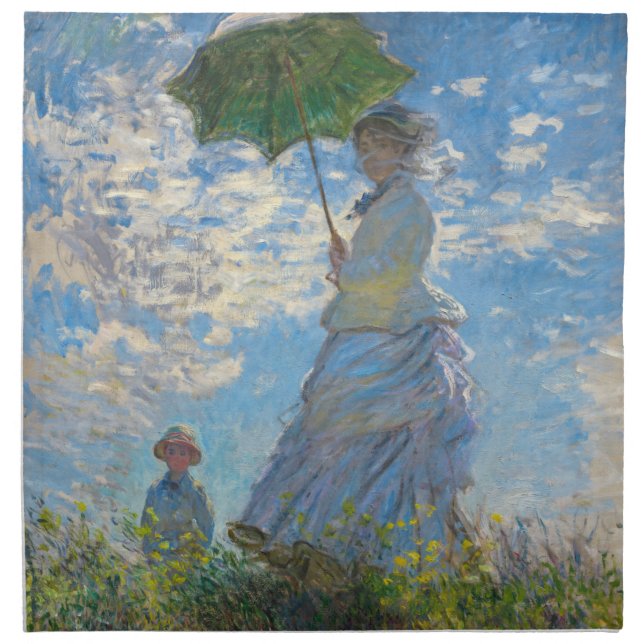 Claude Monet - The Promenade, Woman with a Parasol Cloth Napkin (Front)