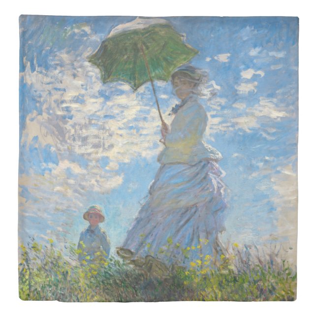 Claude Monet - The Promenade, Woman with a Parasol Duvet Cover (Front)