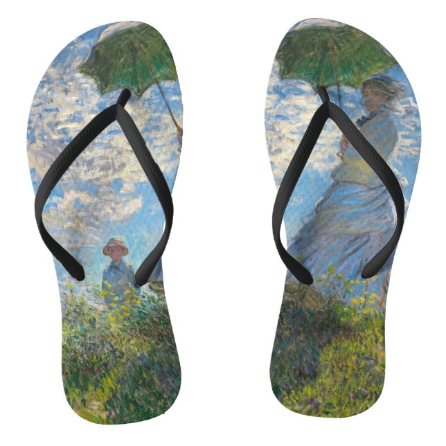 Claude Monet - The Promenade, Woman with a Parasol Flip Flops (Footbed)