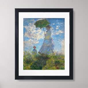 Claude Monet - The Promenade, Woman with a Parasol Framed Art