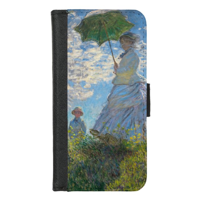 Claude Monet - The Promenade, Woman with a Parasol iPhone Wallet Case (Front)