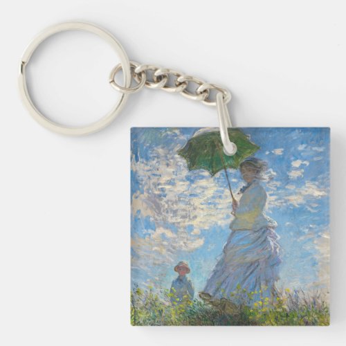 Claude Monet _ The Promenade Woman with a Parasol Keychain