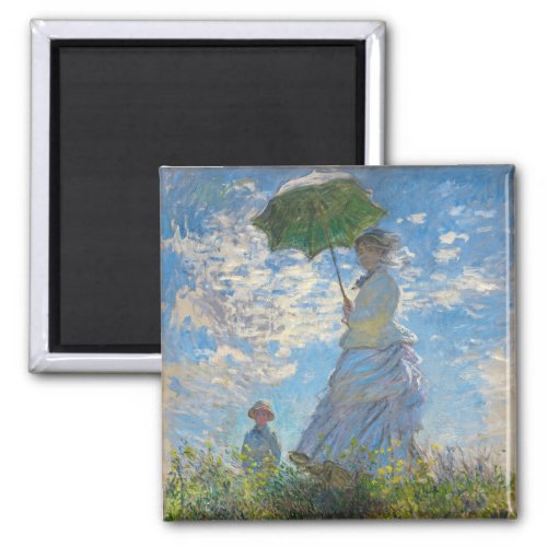 Claude Monet _ The Promenade Woman with a Parasol Magnet