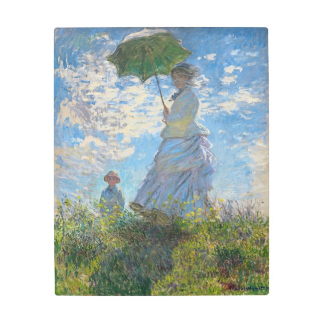 Claude Monet - The Promenade, Woman with a Parasol Metal Print (Front)