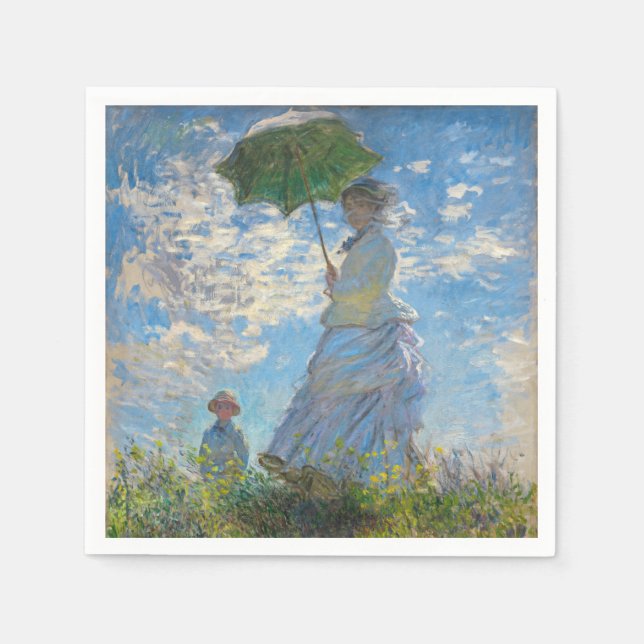 Claude Monet - The Promenade, Woman with a Parasol Napkins (Front)