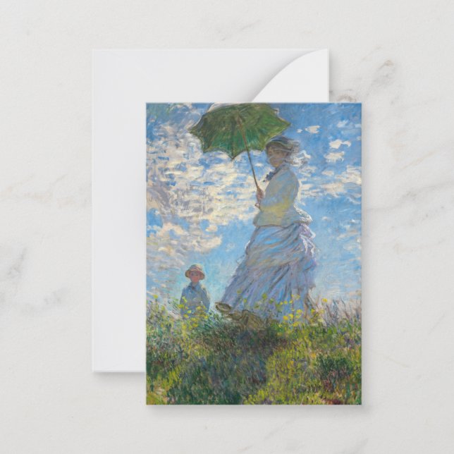 Claude Monet - The Promenade, Woman with a Parasol Note Card (Front)