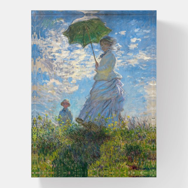 Claude Monet - The Promenade, Woman with a Parasol Paperweight (Vertical)