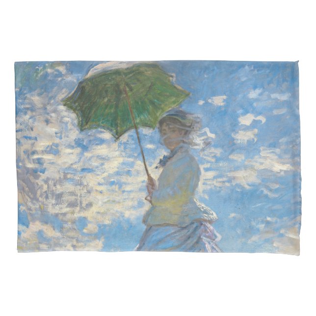 Claude Monet - The Promenade, Woman with a Parasol Pillow Case (Front)