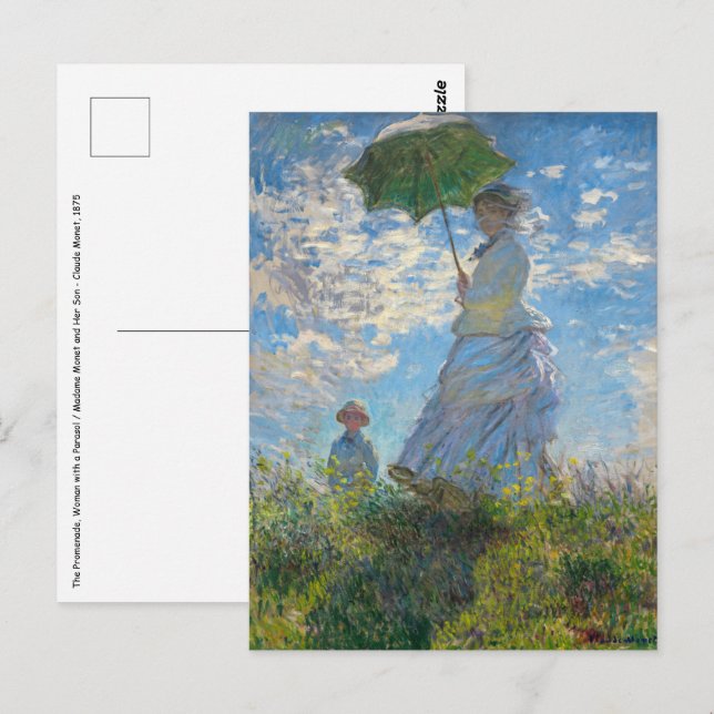 Claude Monet - The Promenade, Woman with a Parasol Postcard (Front/Back)