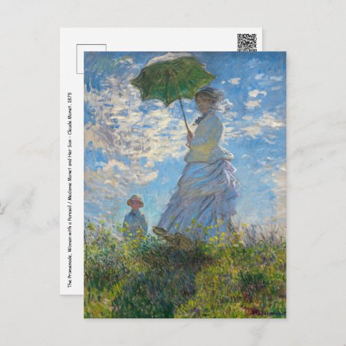 Claude Monet _ The Promenade Woman with a Parasol Postcard