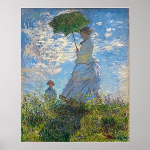 Claude Monet _ The Promenade Woman with a Parasol Poster