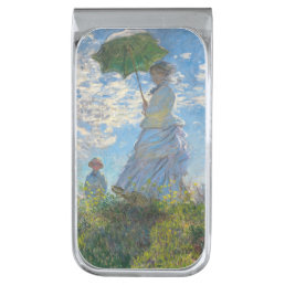 Claude Monet - The Promenade, Woman with a Parasol Silver Finish Money Clip