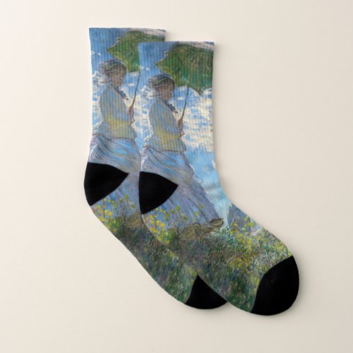 Claude Monet _ The Promenade Woman with a Parasol Socks