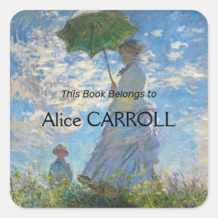 Claude Monet - The Promenade, Woman with a Parasol Square Sticker