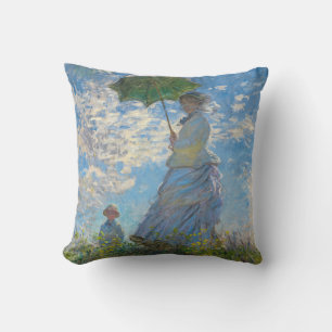 Claude Monet - The Promenade, Woman with a Parasol Throw Pillow