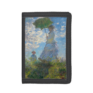 Claude Monet - The Promenade, Woman with a Parasol Tri-fold Wallet