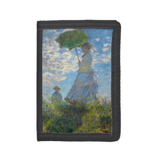 Claude Monet - The Promenade, Woman with a Parasol Tri-fold Wallet