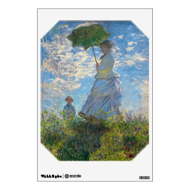 Claude Monet - The Promenade, Woman with a Parasol Wall Decal (Front)