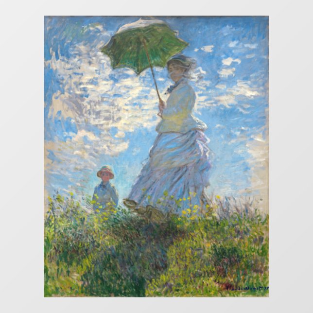Claude Monet - The Promenade, Woman with a Parasol Window Cling (Sheet)
