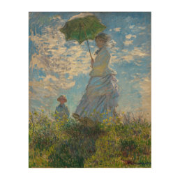 Claude Monet - The Promenade, Woman with a Parasol Wood Wall Art